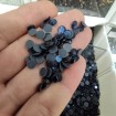 Yuvarlak Mavi Koyu  Ütü Ile Yapışma Tekstil Taşları - 10 Gr
