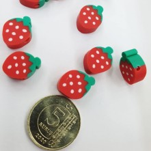 Mini Emaye Hamur Sİlikon Meyve Parçacıkları - Kırmızı Çilek