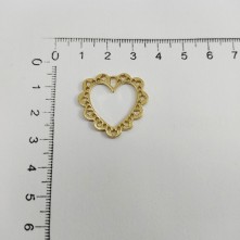 Kalp Çerçeve Model Gold Metal Kolye Ucu