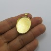 Metal Kolye Ucu - Oval - Gold 1 Adet