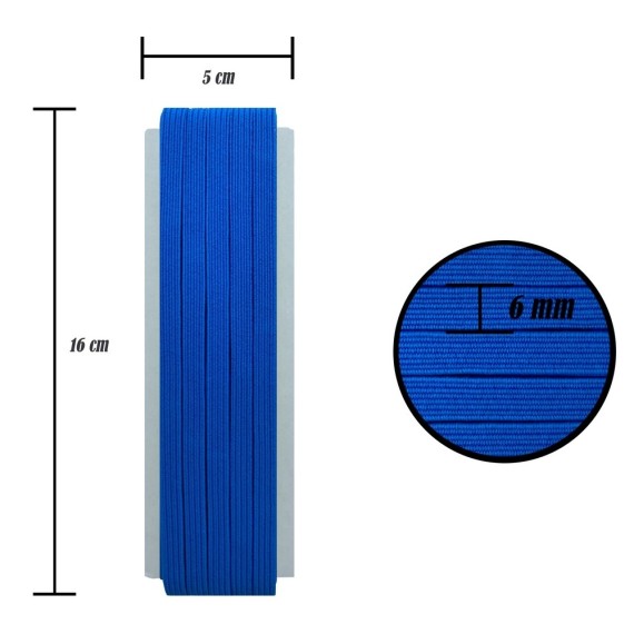 6 mm Koyu Mavi Yassı Lastik - 10 Metre