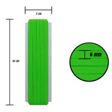 6 mm Neon Yeşil  Yassı Lastik - 10 Metre