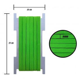 6 mm Neon Yeşil Yassı Lastik - 50 Metre