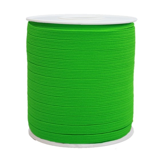 15 mm Neon Yeşil Yassı Lastik - 50 Metre