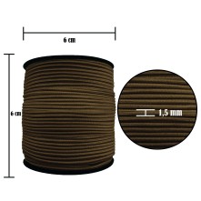 1.5 mm Şapka Lastik - 100 Metre Kahve Yuvarlak Lastik