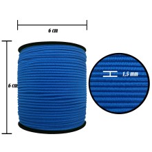 1.5 mm Şapka Lastik - 100 Metre Koyu Mavi Yuvarlak Lastik