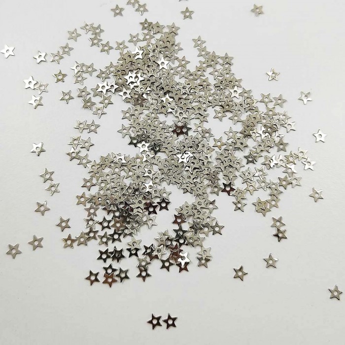 Oyalık Metal Pul Kulplu Yıldız 10 mm Renk Gümüş