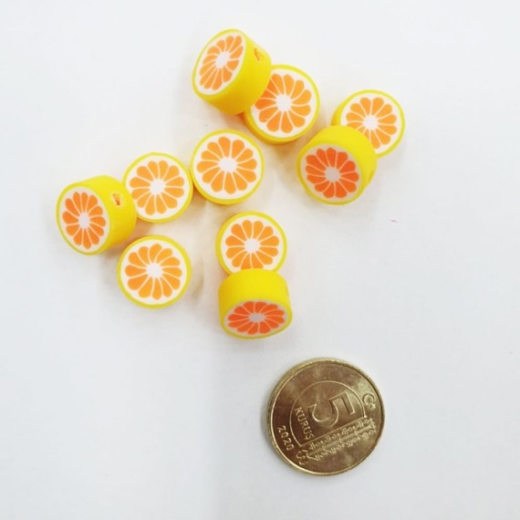 Mini Emaye Hamur Silikon Meyve Parçacıkları - Portakal