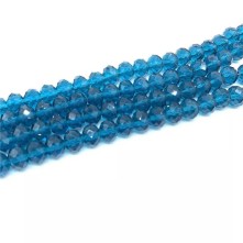 İpe Dizili Kristal Boncuk - 8 mm - janjan mavi