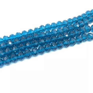 İpe Dizili Kristal Boncuk - 8 mm  janjan mavi