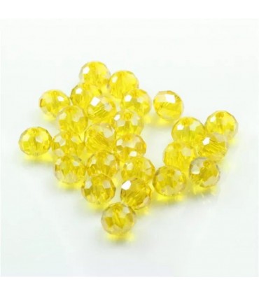 İpe Dizili Kristal Boncuk -10 mm limon sarı