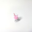Mini Kokteyl Bardağı - Kolye Ucu - Pembe - 25 adet