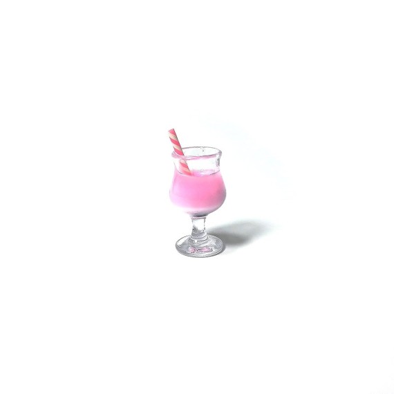 Mini Kokteyl Bardağı - Kolye Ucu - Pembe - 5 Adet