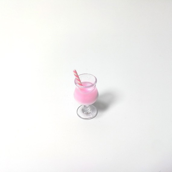 Mini Kokteyl Bardağı - Kolye Ucu - Pembe - 5 Adet