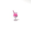 Mini Kokteyl Bardağı - Kolye Ucu - Koyu pembe - 25 ADET