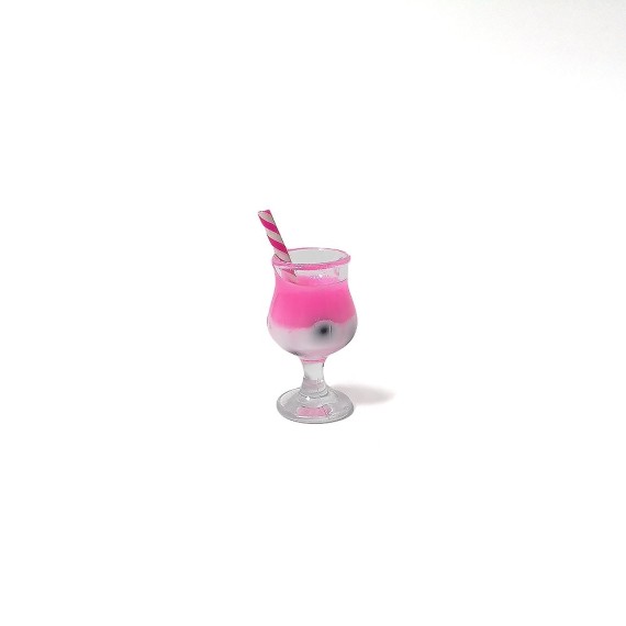 Mini Kokteyl Bardağı - Kolye Ucu - Koyu pembe - 5 Adet