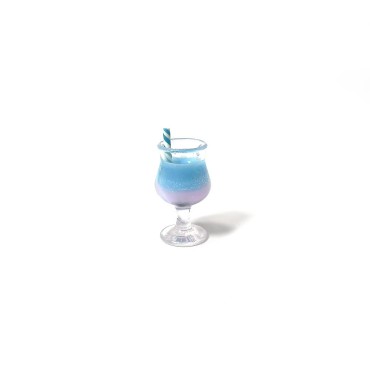 Mini Kokteyl Bardağı - Kolye Ucu - Mavi - 5 Adet