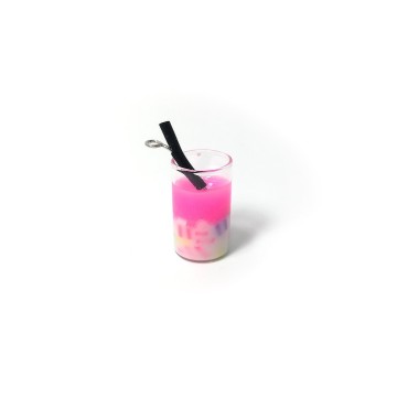 Mini Kokteyl Bardağı - Kolye Ucu - Koyu Pembe - 25 ADET