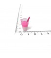 Mini Kokteyl Bardağı - Kolye Ucu - Açık Pembe - 1 Adet