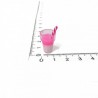 Mini Kokteyl Bardağı - Kolye Ucu - Açık Pembe - 25 Adet
