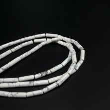 Havlit Silindir Taş Boncuk - Porselen Görünümlü - 4x13 mm