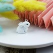 Mini Tavşan Anahtarlık Kolye Ucu - Beyaz - 1 adet