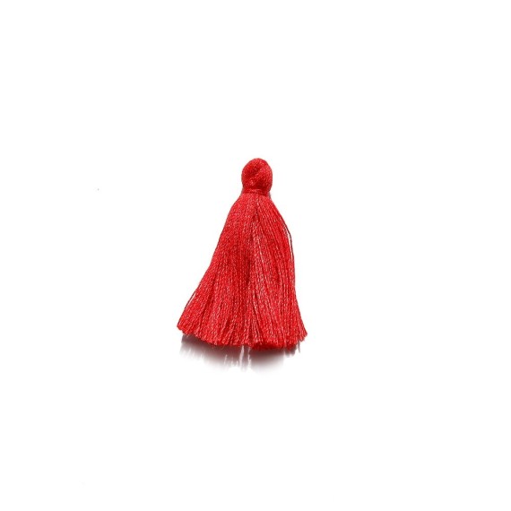 Mini Boy Takı Bijuteri Tekstil Püskülü - 3cm - Kırmızı