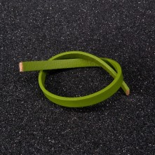 1 metre - Suni Deri İp - Fıstık Yeşil - 6x2 mm